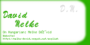 david melke business card